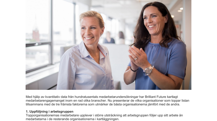 Kartläggning: de har flest engagerade medarbetare i Sverige 
