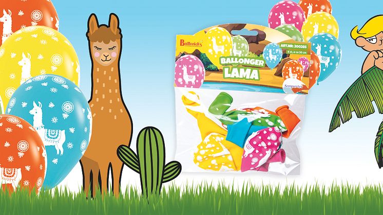 Lama, enhörning och ananas -  Ballonger i 100 % naturlig latex