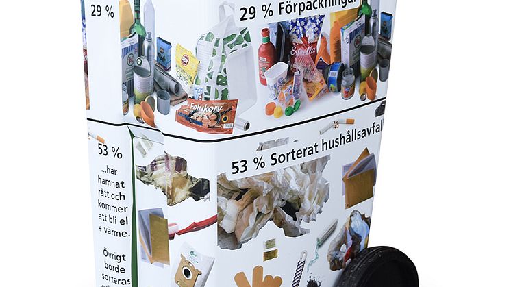 I vanliga soppåsen är nästan hälften värdefulla resurser som skulle kunna återvinnas istället för brännas upp!