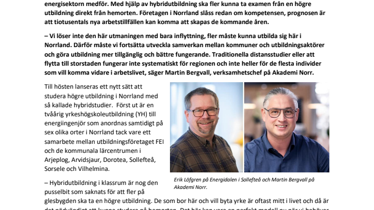 Hybridstudier kan hjälpa glesbygden att möta arbetsmarknadens ökande kompetensbehov