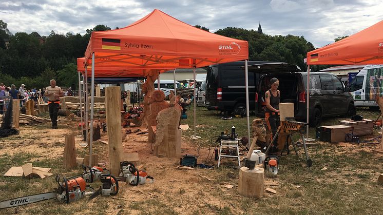 Mitteldeutsche Meisterschaft im Speedcarving während des Naumburger Holzfestes