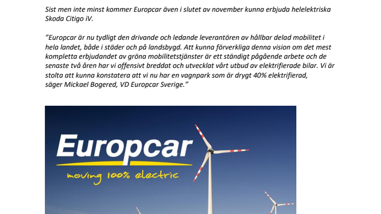 Europcar tar täten i omställningen mot laddbara bilar!