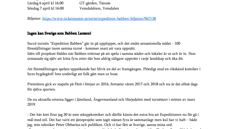 Lokala humorister öppnar för Babben