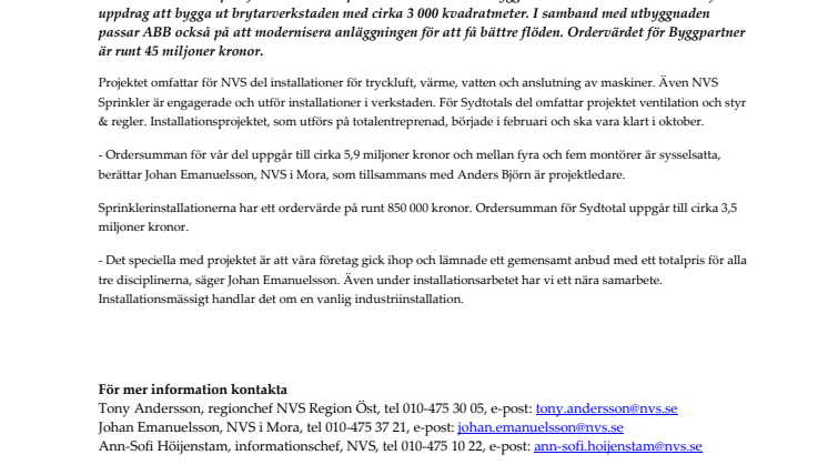 NVS, NEA och Sydtotal i gemensamt projekt