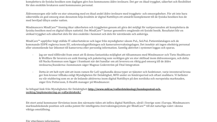 Mindmancer levererar digital Nattillsyn till Nacka kommun