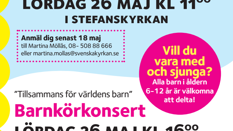 Barnkördag med Perla Bjurenstedt 26 maj