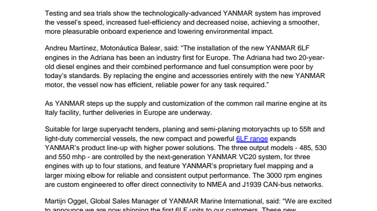 August 11 2021 - YANMAR Commences First Europe Installations of New 6LF Engines.pdf