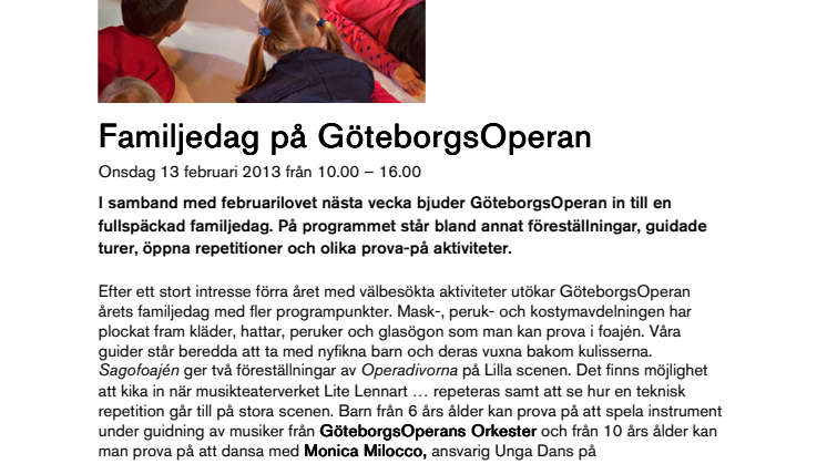 Familjedag på GöteborgsOperan 