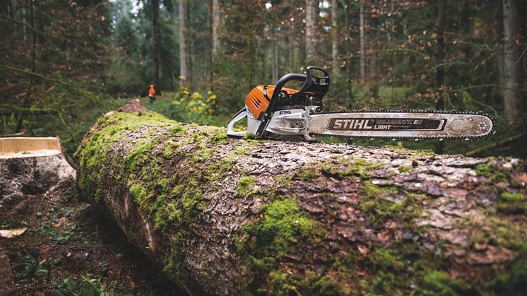 Innovation leder till försäljningsframgångar. Nya MS 500i är den första motorsågen i världen med elektronisk insprutning. Foto: STIHL