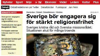 SKR på Aftonbladet debatt: Sverige bör engagera sig för stärkt religionsfrihet