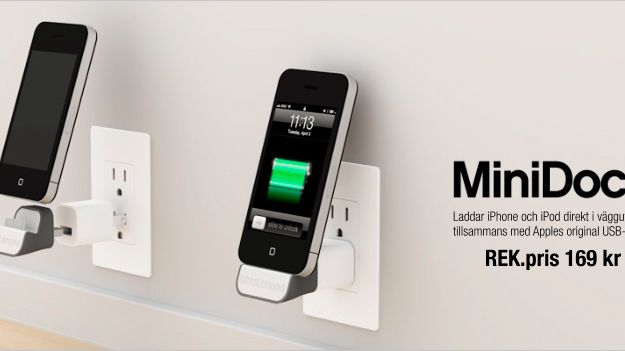 Ladda din iPhone eller iPod direkt i vägguttaget. Rent, enkelt och utan trassel.