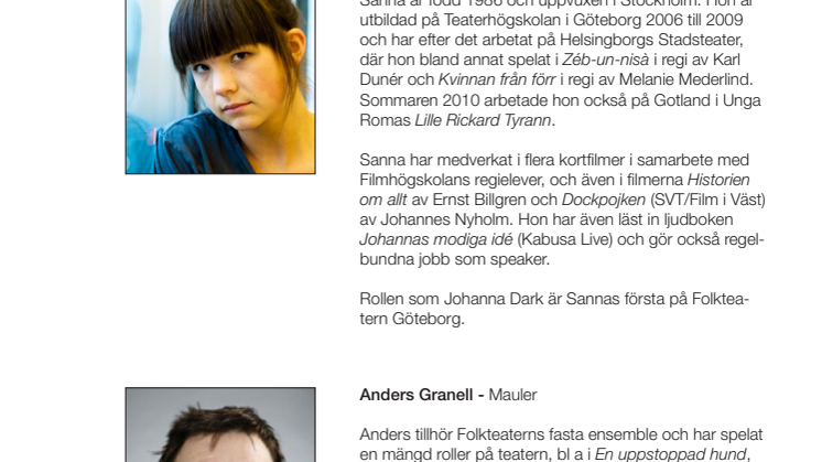 Inbjudan till presskonferens på Folkteatern Göteborg tisdag 22 febrauri kl 11.00 för Heliga Johanna från slakthusen 