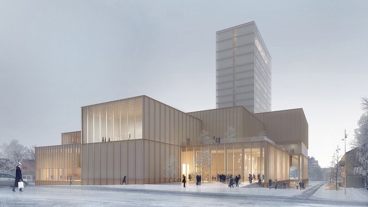 Skellefteås kommande kulturhus sett norrifrån