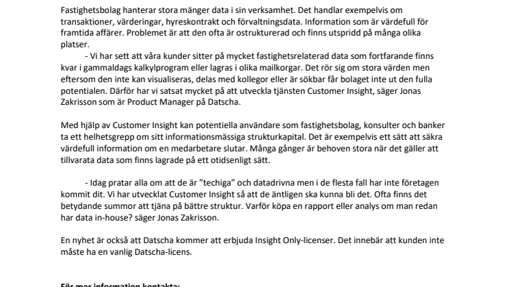 Ny tjänst från Datscha hjälper kunden att tjäna pengar på egen data