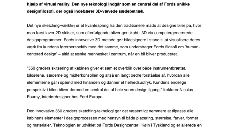 360° sketching og 3D-vævning: Kom med bag Fords innovative designfilosofi