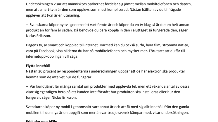 Svenskarna kämpar med tekniken
