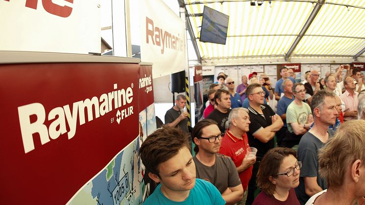 Participants of the 2017 Round the Island Race gather for the Raymarine pre-race weather briefing (Copyright Paul Wyeth)