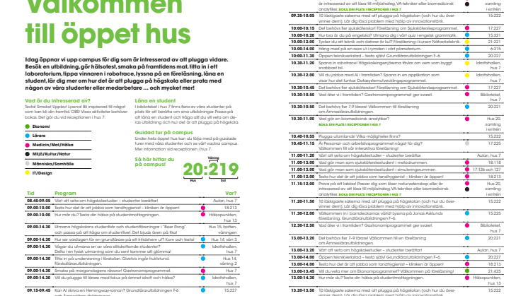 Program Öppet hus 2023 Högskolan Kristianstad