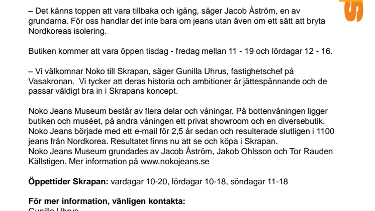 NOKO JEANS MUSEUM ÖPPNAR I SKRAPAN