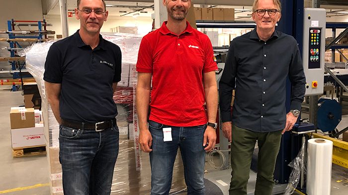 Godt samarbeid gir store besparelser. Fra venstre: Kjell-Erik Dahl (Empack Nor), Thomas Randlev (Motek), Bent Ove Amundsen (Papyrus Norge).
