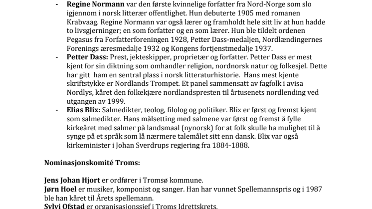 Haleheltvalg 2013 Nominasjonskomité