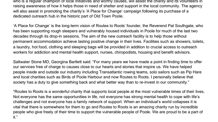 Saltwater Stone Supports Poole Homeless Charity