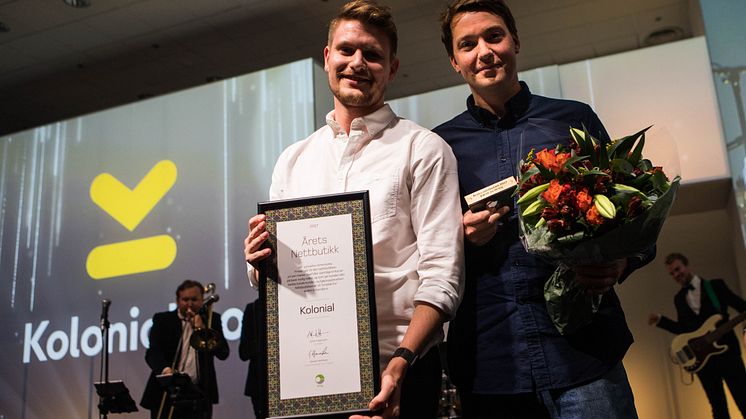 Kolonial.no - Årets nettbutikk. F.v. Andreas Skaranger og Christian Mikalsen