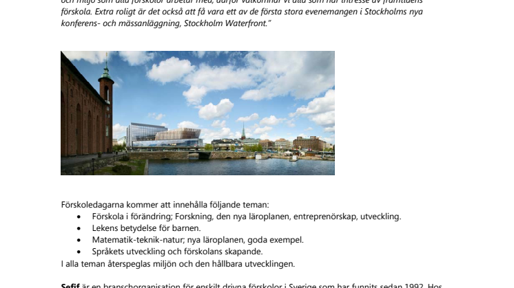 Ny konferens för förskolorna