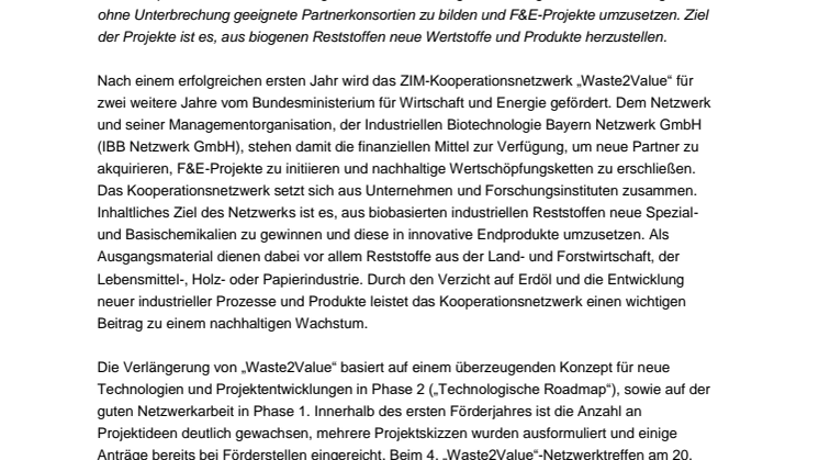 „Waste2Value“: Zweite Phase der ZIM-Förderung bewilligt