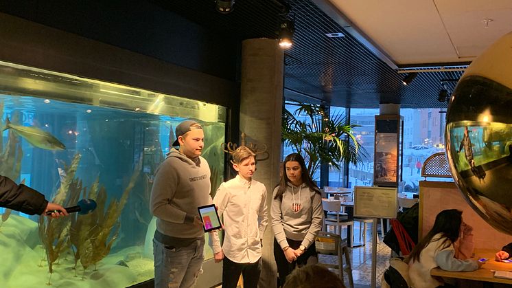 Presentasjon av konkurransebidraget foto Trude Bessesen Sjømatrådet