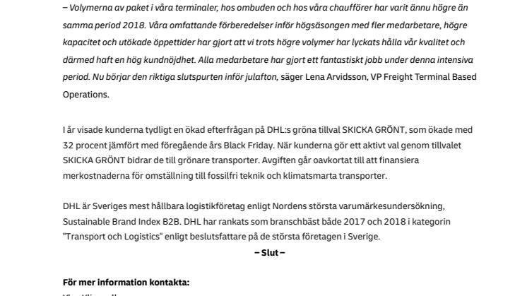 Slutspurt och summering av logistikårets högsäsong
