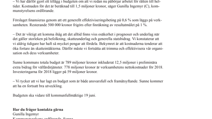 C, M och L fick igenom sitt budgetförslag i Sunne
