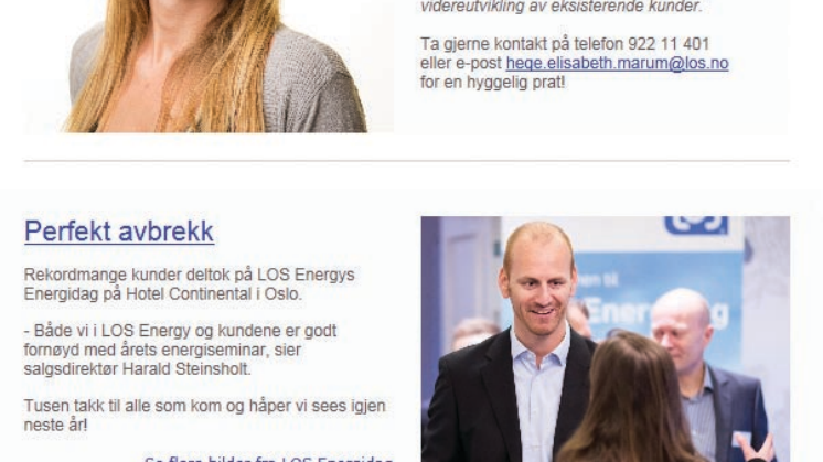LOS Energy har fått ny Key Account Manager - Nyhetsbrev fra LOS Energy