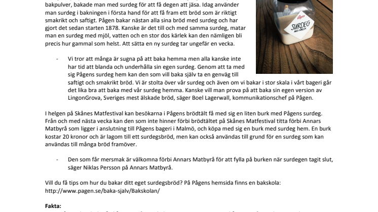  Snart kan du baka hemma med Pågens egen surdeg 