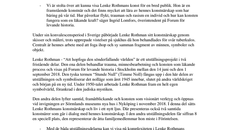 Lenke Rothman: Från Förintelsen till hyllad konstnär