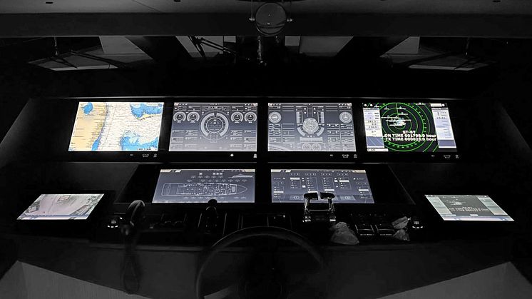 Hi-res image - An example of a Simrad® display onboard a Ferretti yacht