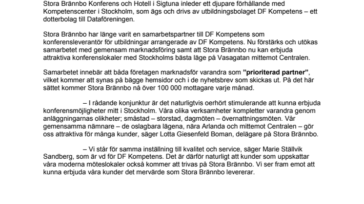 STORA BRÄNNBO + KOMPETENSCENTER STOCKHOLM = SANT!