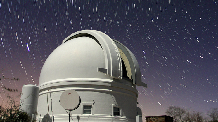 Teleskopet vid Palomars observatorium används för att skanna stora delar av himlen och systematiskt söka efter kortlivade händelser som supernovor. Bild: Palomar/Caltech.