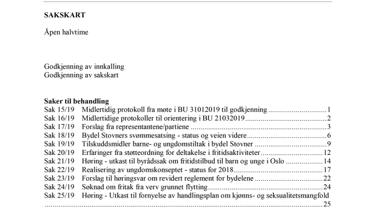 BU-møte i Bydel Stovner: Skal behandle sak om badetomta på Stovner