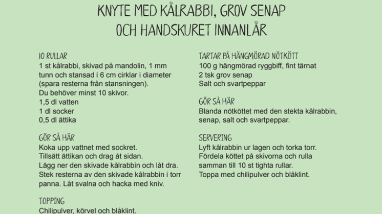 Klas Lindbergs recept, fingerfood för Från Sverige under Årets Kock 2019