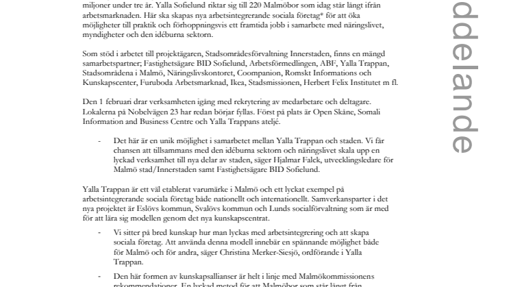 Yalla Trappan skalar upp och blir kunskapscenter 