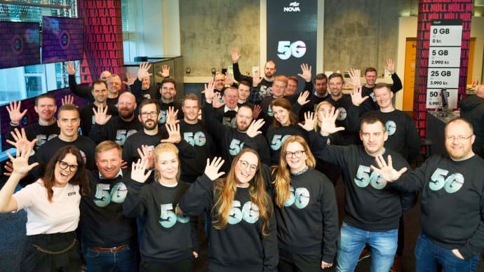 Medarbetare hos Nova vid torsdagens presentation av nytt partneravtal med Huawei för test av 5G.