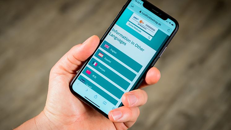 Neues fremdsprachiges Angebot - Ansicht Smartphone