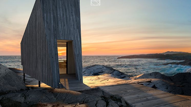 Nå er Flokehyttene ferdig for en fantastisk opplevelse i havgapet. Foto: Holon Arkitektur 