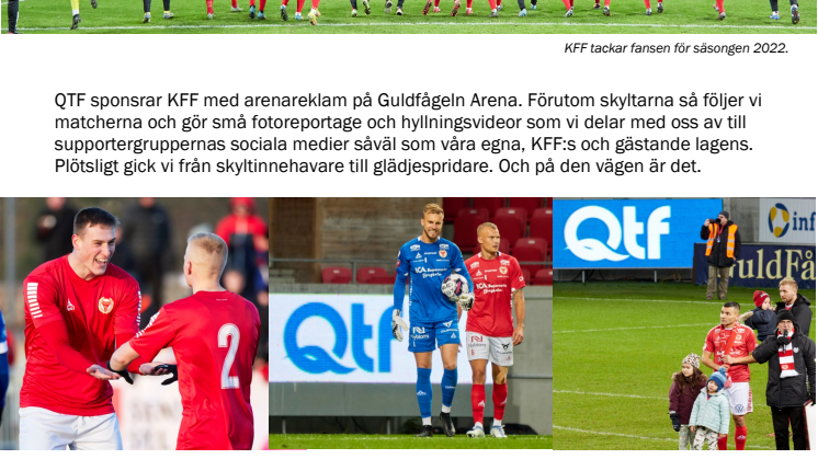 QTF sponsrar Kalmar FF med arenareklam