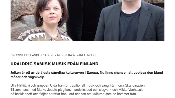 Uråldrig samisk musik från Finland