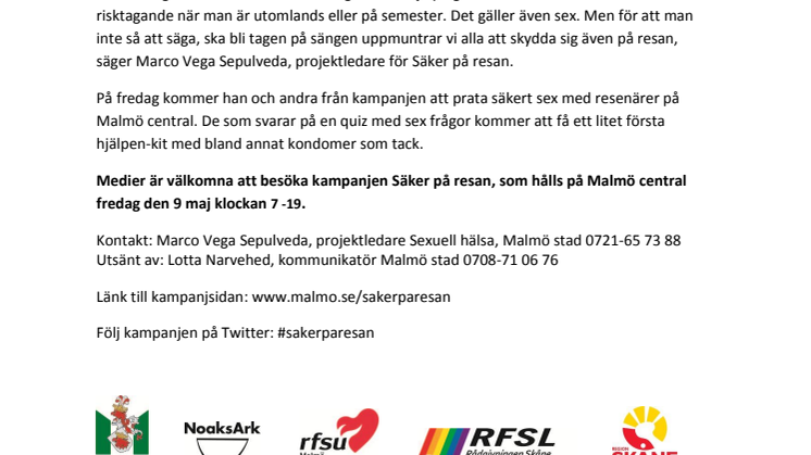 Pressinbjudan: Kampanj ska göra sex på resan säkrare