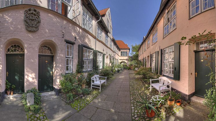 Füchtingshof er en af de gårde, der gemmer sig bag facaderne i Lübeck