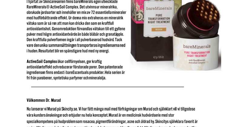 Vi lanserar bareMinerals Skincare & Murad!
