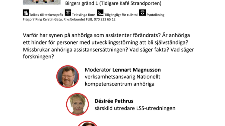 Anhöriga som assistenter – Oumbärliga? Ifrågasatta? Misstänkliggjorda?
